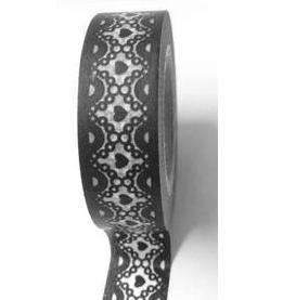 Black Lace and Heart Washi Tape
