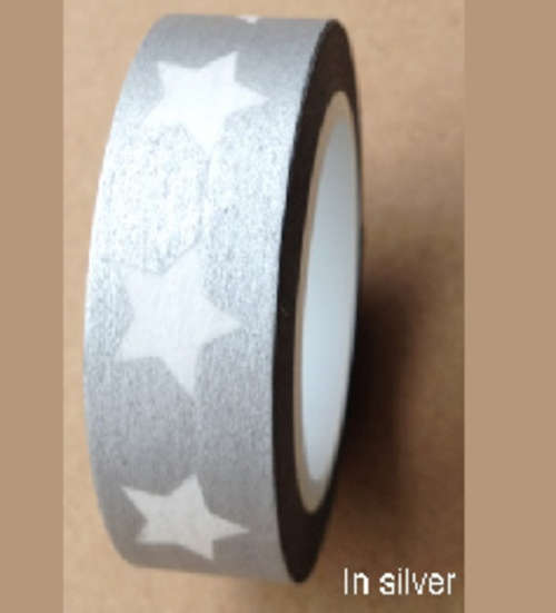 Silver with Stars Washi Tape