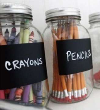 Blackboard Sticker Labels / Chalk Board Sticker Labels - 10 Piece Set + 2 Pieces of Chalk