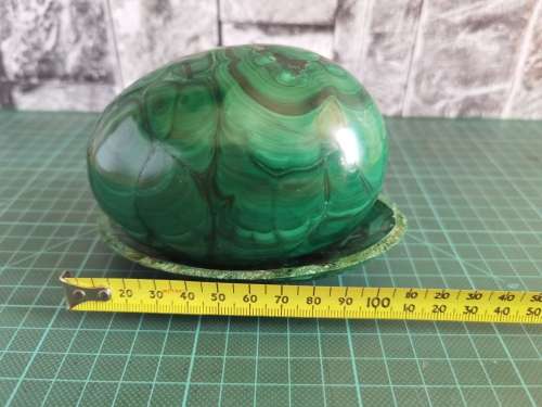 Malachite egg and bowl