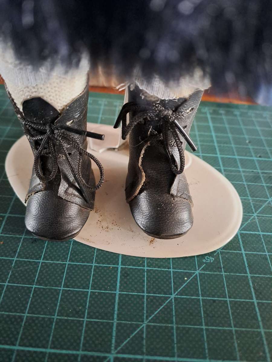 Vintage Porcelain doll 40cm tall with stand, please read description