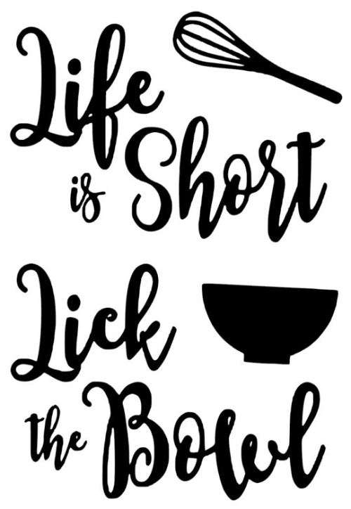 Wall Decal - Vinyl Sticker - Life Is Short Lick The Bowl