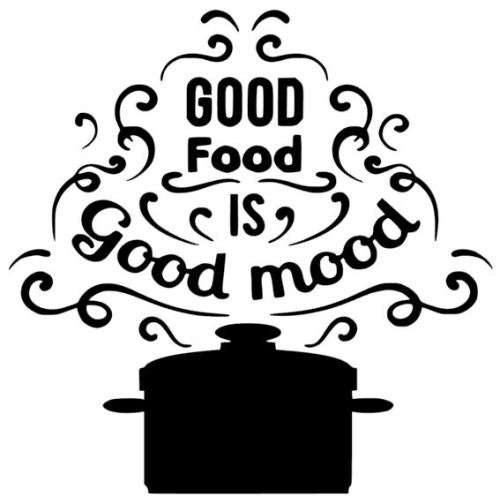 Wall Decal - Vinyl Sticker - Good Food Is Good Mood