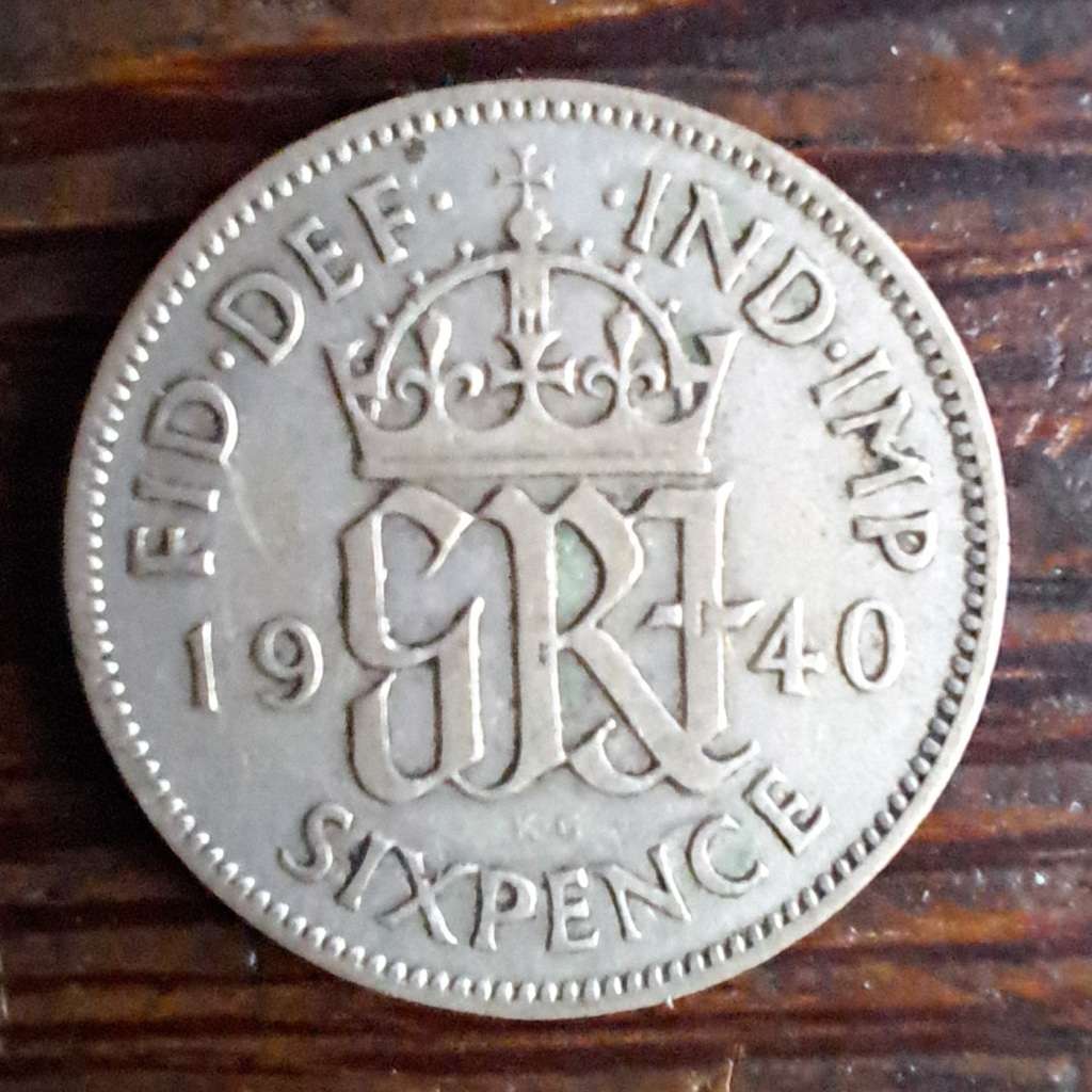 1940 Six Pence - Georgivs VI D:G:BR:OMN:REX