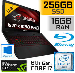 **ASUS REPUBLIC OF GAMING LAPTOP**ROG**QUAD CORE i7**17.3" FHD LED**GTX GRAPHICS**16GB MEMORY**SSD**