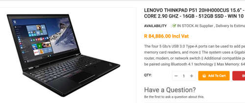 Lenovo ThinkPad P52 8th Gen