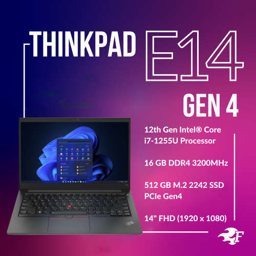 **Lenovo E14**12th gen Core i7**16GB Memory**512GB SSD**14` FULL HD LED**IRIS XE GPU**WARRANTY**