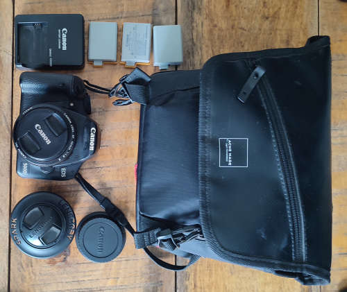 Canon EOS 500D Digital SLR with 50mm lens + extras