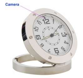 Spy video camera clock