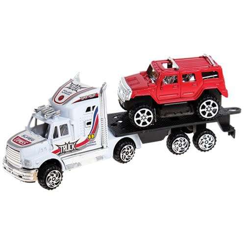 Truck & Trailer With Twin Cab Bakkie 20cm Truck, 9cm Bakkie