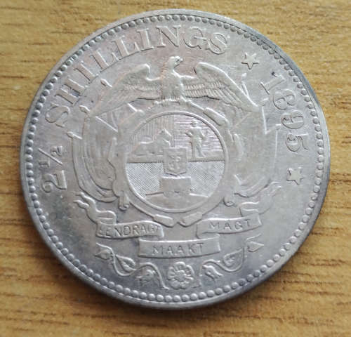 Crazy R1 Start! 1895 2.5 Shilling - Pure Silver. Very High Grade