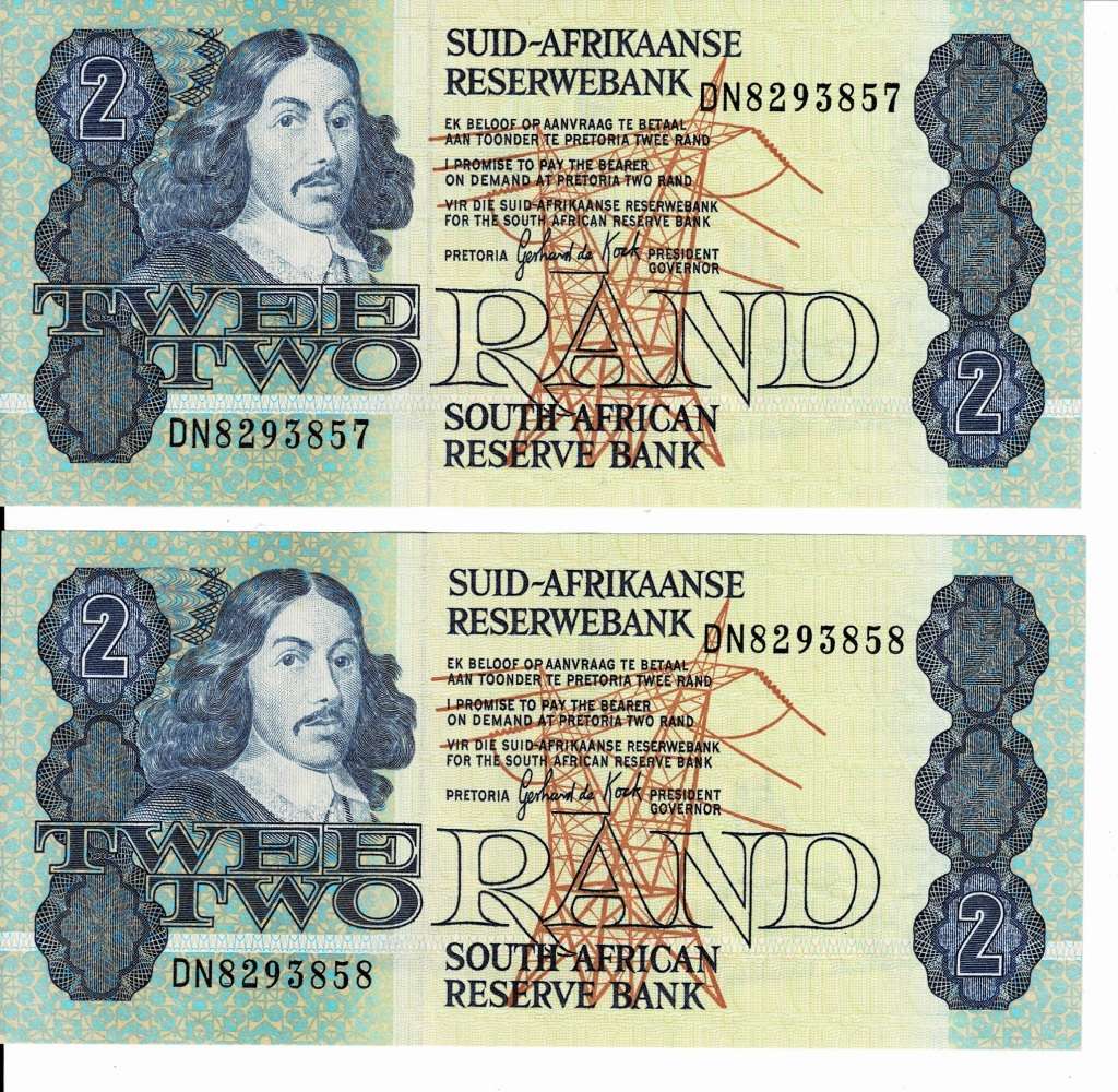 Crazy R1 Start! 2x R2 Notes. In Sequence. GPC De Kock. Uncirculated