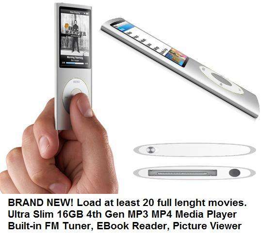 16GB Video + MP3 player + Free post . 4th Generation!!