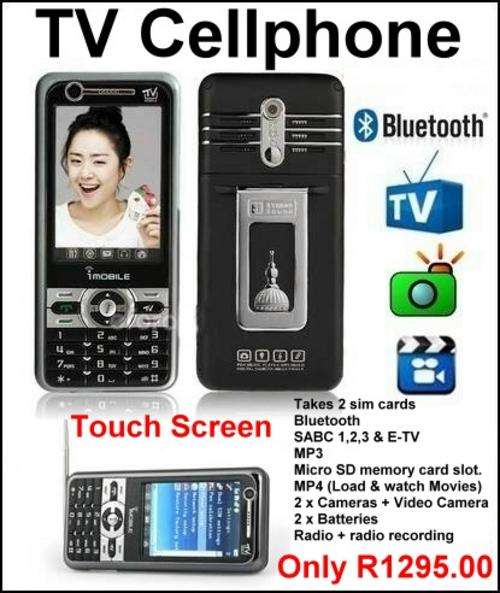 TOUCHSCREEN TV CELLPHONE WITH TWO CAMERAS AND BLUETOOTH! GREAT CHRISTMAS GIFT!
