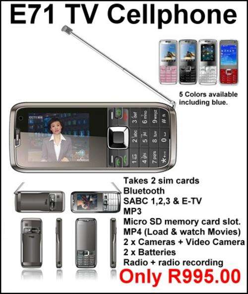 E71 TV CELLPHONE WITH TWO CAMERA'S AND BLUETOOTH, AWESOME GIFT!