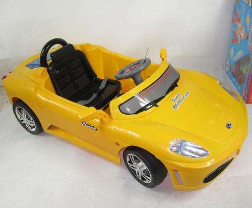 Yellow Ferrari ride on Kids 6V Rechargeable Battery Powered Car with Remote!