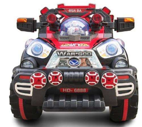 Black War Jeep Ride on Kids 6V Rechargeable Battery Powered Car with Remote!