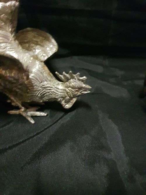 Pair of metal Fighting Cocks