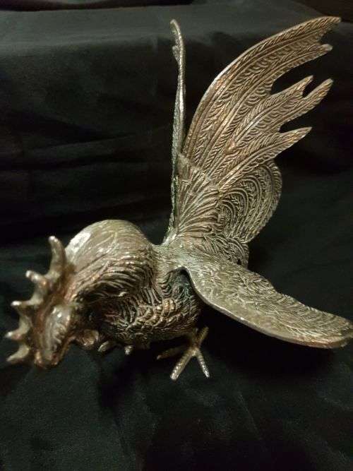 Pair of metal Fighting Cocks