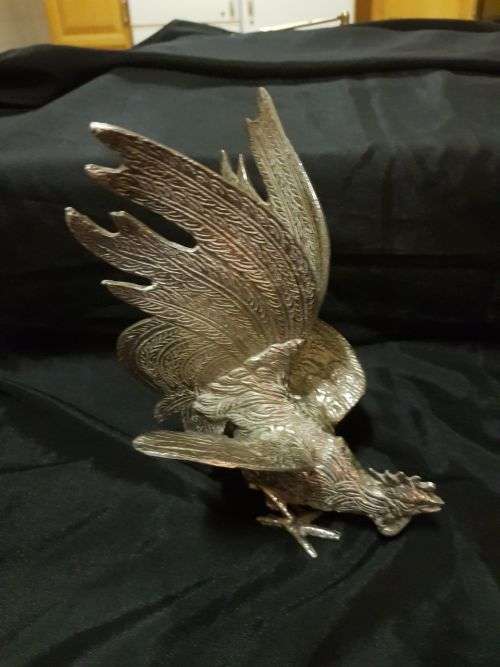 Pair of metal Fighting Cocks