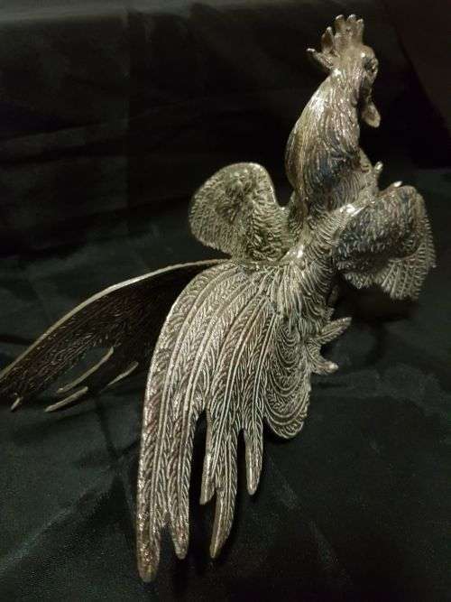Pair of metal Fighting Cocks
