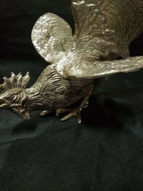 Pair of metal Fighting Cocks