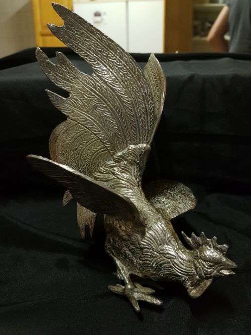 Pair of metal Fighting Cocks