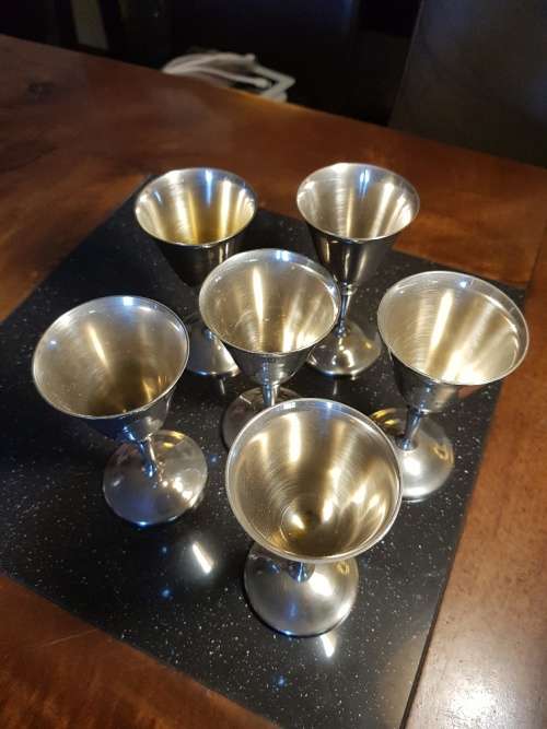 6 X Silver Plated Sherry Goblets by Roma Madrid