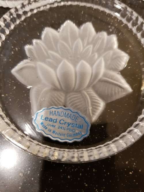 6 X Hand Made German Crystal Coasters in a Box