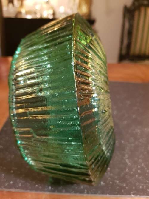 Heavy Hand Made Glass Snack Dish