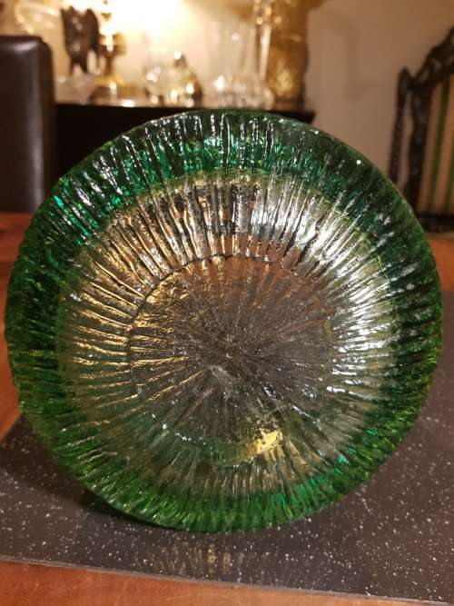 Heavy Hand Made Glass Snack Dish