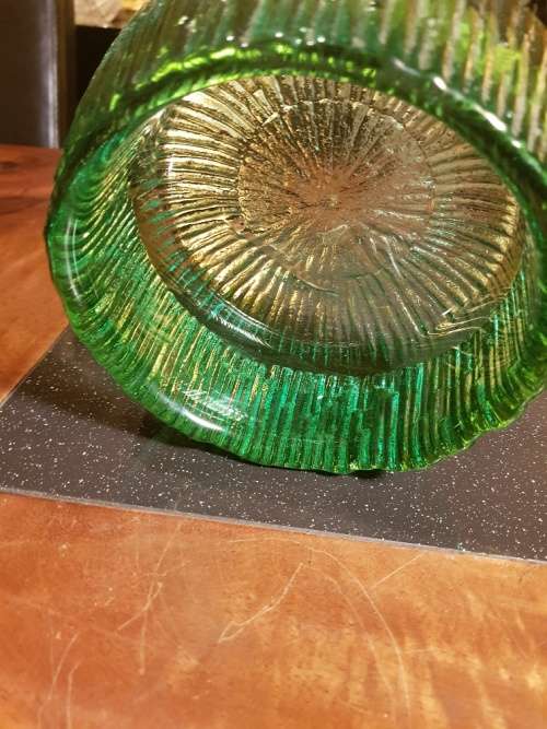 Heavy Hand Made Glass Snack Dish