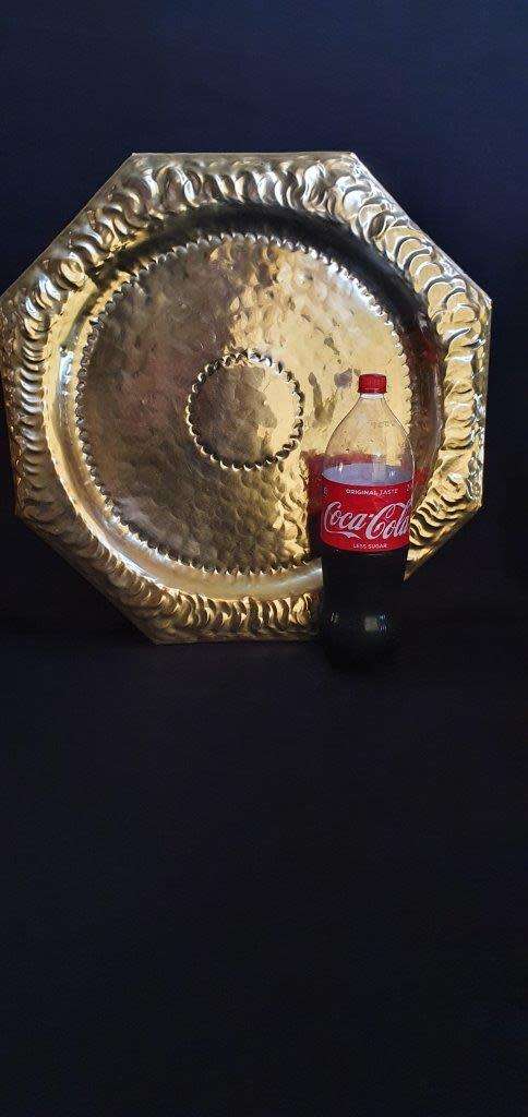 Stunning Hexagonal Brass Table Top 58 cm Wide