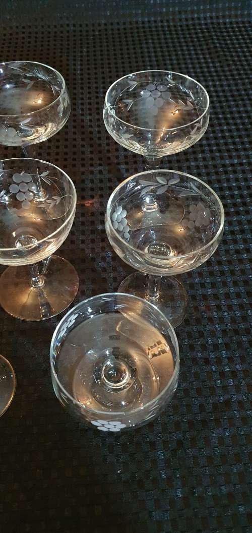 8 Odd Grape Cut Chapagne Glasses