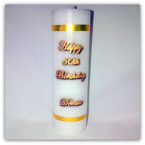 Personalised Pillar Candle - 200mm