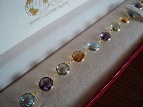 Stunning *R 15 000* 23.56ct Mutli-Colour Gemstone YGold Bracelet