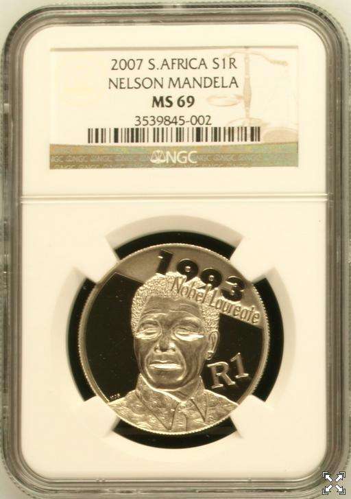 2007 Mandela Nobel Laureate Silver R1  MS69