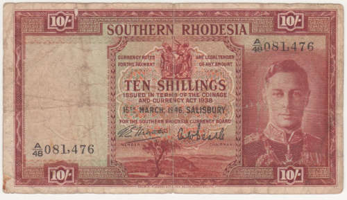 Southern Rhodesia 10 shillings 1946