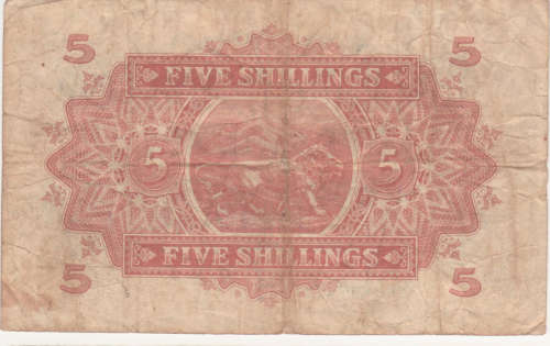 east africa 5 shillings 1939