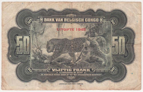 belgium Congo 50 francs 1945