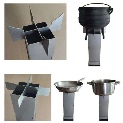 Elmo`s Fire Rocket Stove with Box - Stainless Steel