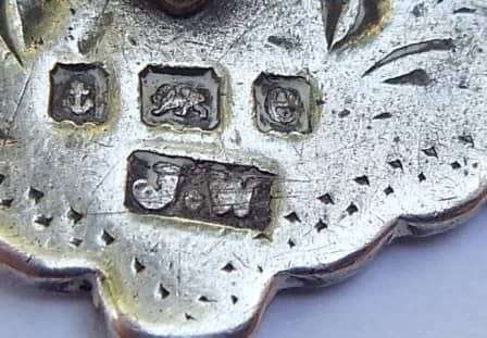 A RARE ANTIQUE HALLMARKED SILVER FOB MEDALLION DATED 1904 BY JOSEPH WILLMORE !