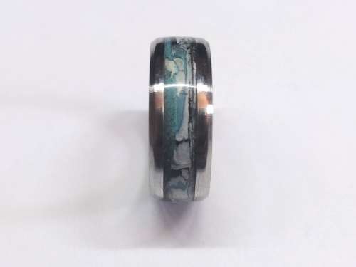 US Size 9 Stainless steel Paper Inlay Ring 8mm band