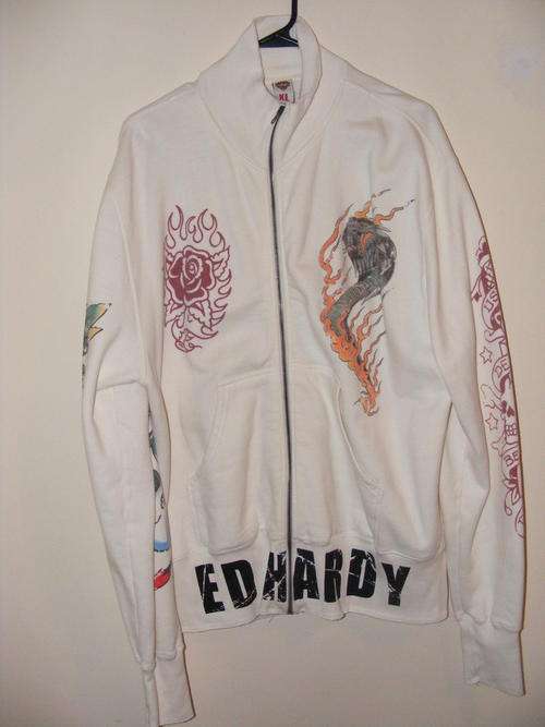 MENS AUTHENTIC ED HARDY XL HOODIE - STUNNING!