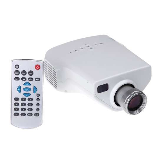 ** New Item** Mini  Multimedia LED Projector Home Cinema AV TV VGA USB HDMI TF Video White