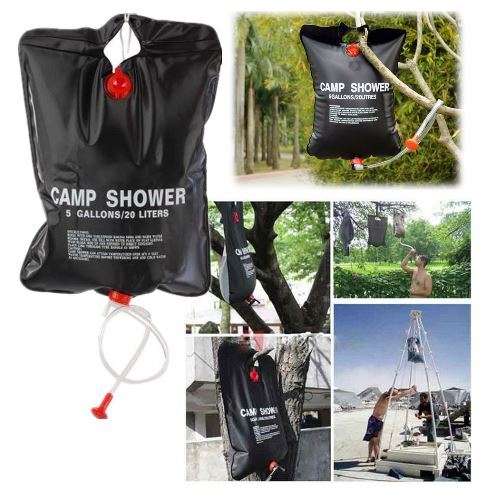 20L Solar Energy Heated Shower Pipe Bag for  Camping Hiking Camp Outdoor
