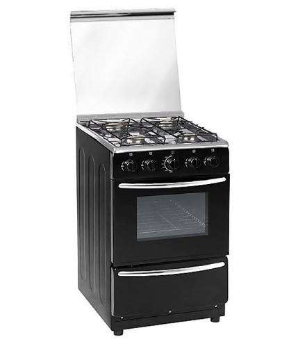 Zero 4-Burner Gas Stove with Oven Black