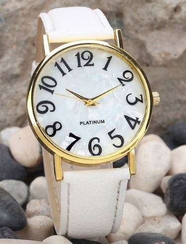 2017 Womens Digital Dial Leather Band Quartz Analog Wrist Watch