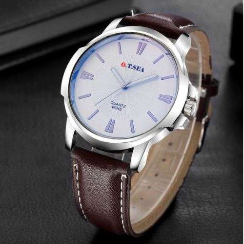 Top Luxury Fashion O.T.Sea Brand Quartz Watch Men Casual Leather Dress Business  Wrist Watch