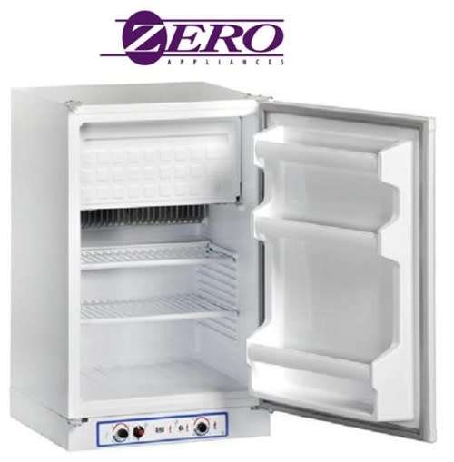 Zero Appliances 100L Gas Fridge/Freezer White